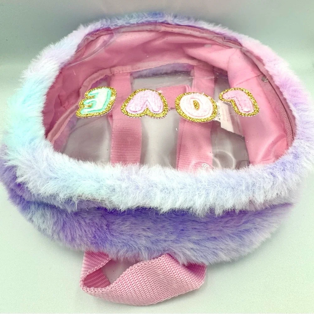 Kids Pastel “LOVE” Patch Small Clear Backpack